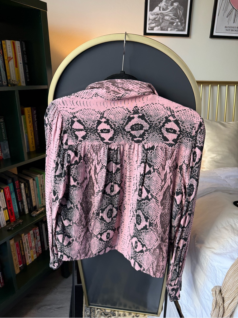 Pink Snake-Print Button-Down - Picture 2 of 3